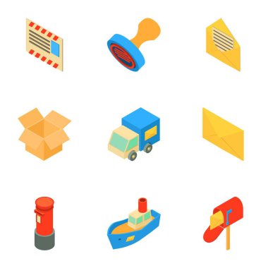 İstemi teslim Icons set, izometrik stili