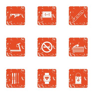 Tıbbi yardım simgeler kümesi, grunge tarzı