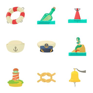 Su Icons set, karikatür tarzı kurtarma