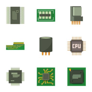 Yontmataş gün Icons set, karikatür tarzı