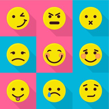 Ruh hali değişikliği Icons set, düz stil