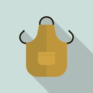 Kaynakçı kahverengi önlük simgesi, düz stil çalışması