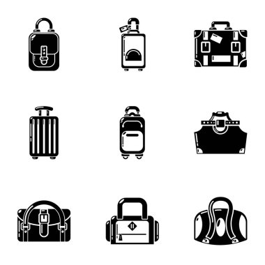 Sevk irsaliyesi Icons set, basit tarzı
