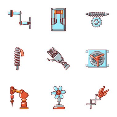 Icons set, karikatür tarzı robotize