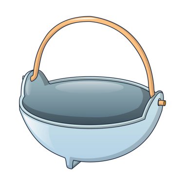 Kazan yangın kamp simgesi, karikatür tarzı