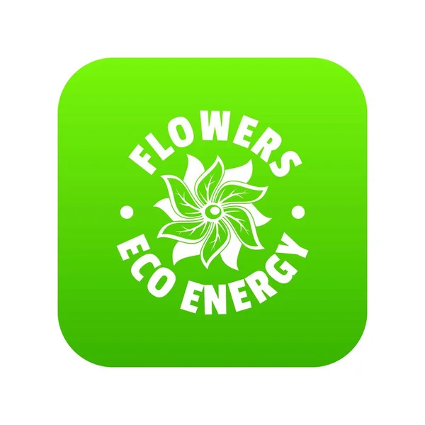 Eco flor icono verde vector — Vector de stock