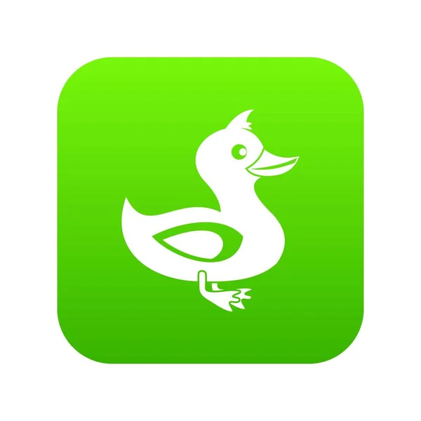 Black duck icon digital green — Stock Vector