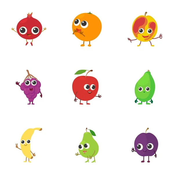 Berry gebied iconen set, cartoon stijl — Stockvector