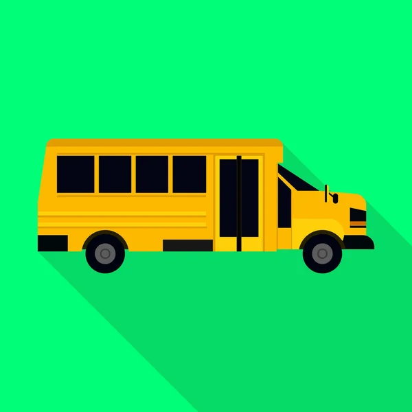 Schulbus der Ikone, flacher Stil — Stockvektor
