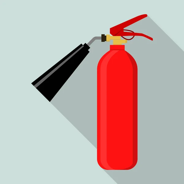 赤い火を消火器ツール アイコン、フラット スタイル — ストックベクタ
