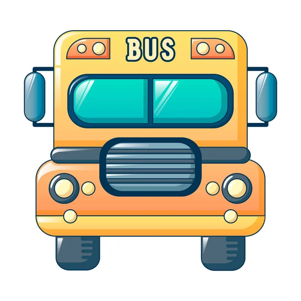 Amerikai kölyök iskolabusz ikon, rajzfilm stílusú — Stock Vector