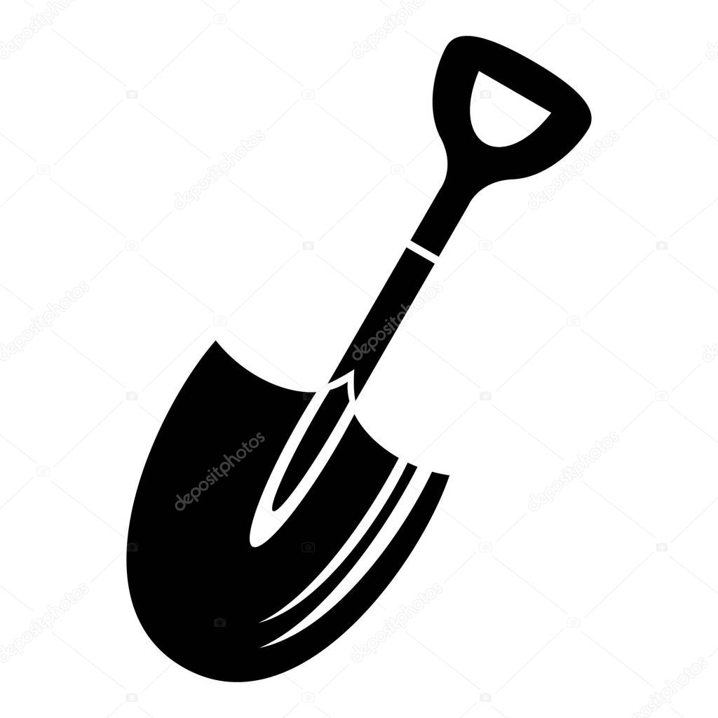 Metal spade shovel icon, simple style