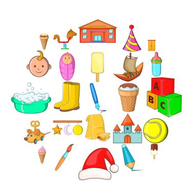 Bebeğim Icons set, karikatür tarzı