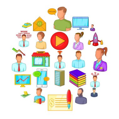 İşlem simgeleri ayarla, tarzı çizgi film