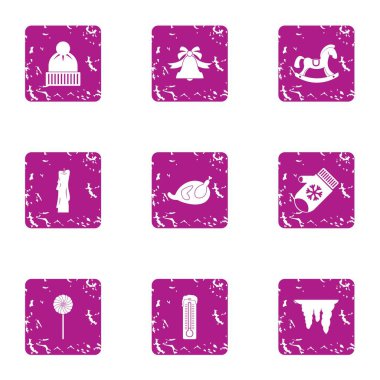 Kış neşe simgeler kümesi, grunge style