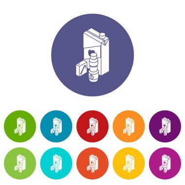 Suyu paketi simgeler vektör renk ayarla