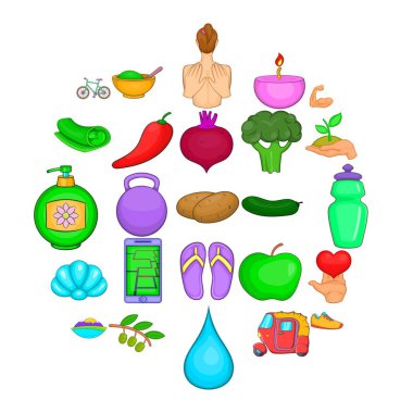 Zihinsel gelişim Icons set, karikatür tarzı