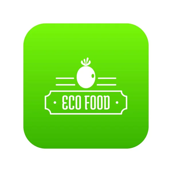 Eco food icona vettore verde — Vettoriale Stock