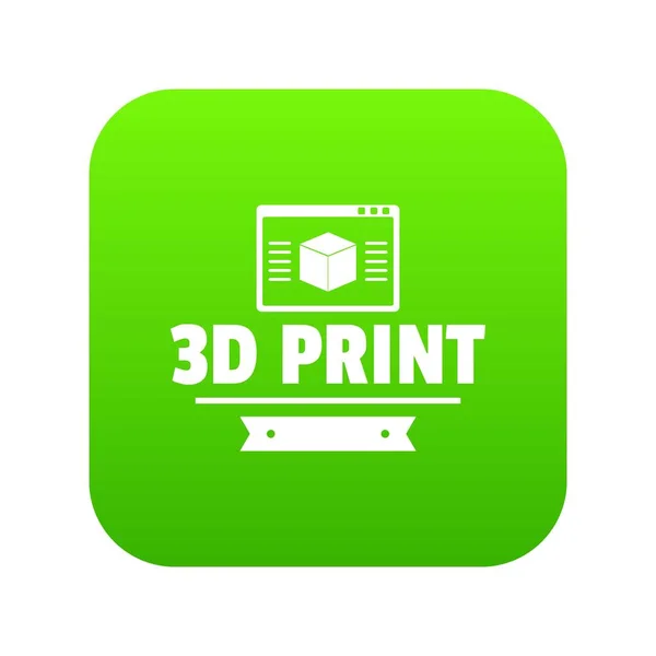 Material 3d icono de impresión vector verde — Vector de stock
