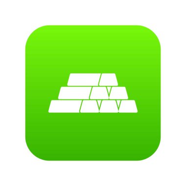 Altın külçelerini simgesi dijital yeşil