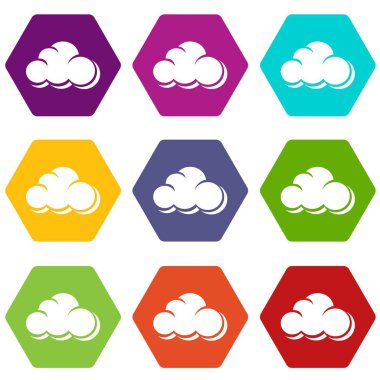 9 vektör web bulut Icons set