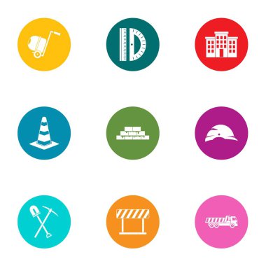 Kütük Icons set, düz stil