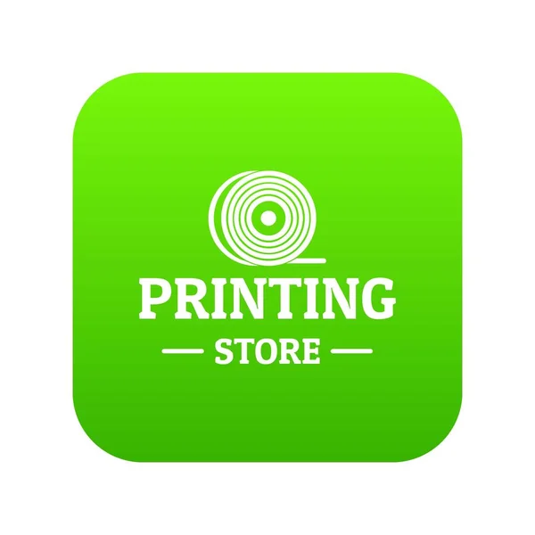 Tienda 3d icono de impresión vector verde — Vector de stock