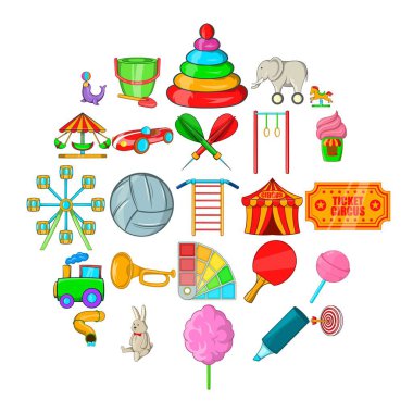 Önemsiz şey Icons set, karikatür tarzı