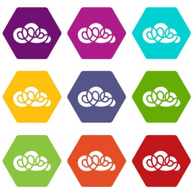 9 vektör öğesi bulut Icons set