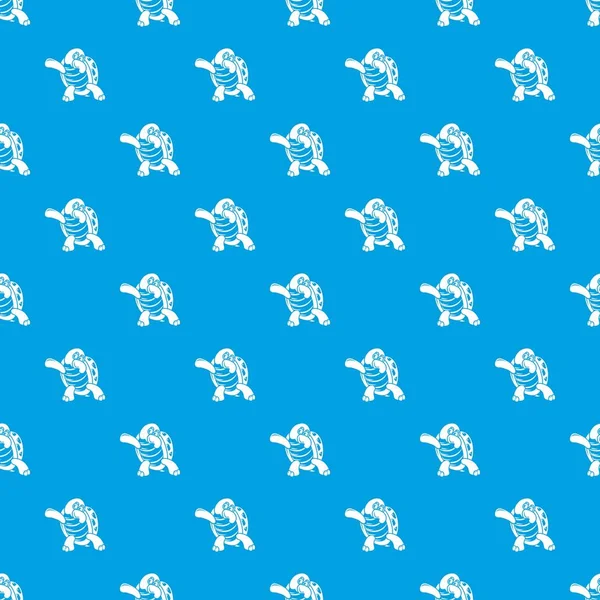Modèle de tortue dansante vecteur sans couture bleu — Image vectorielle