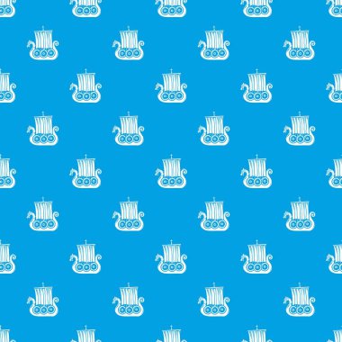 Küçük gemi desen vektör kesintisiz mavi