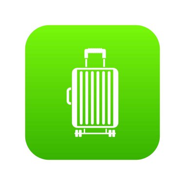 Bavul tekerlekleri simgesi dijital yeşil