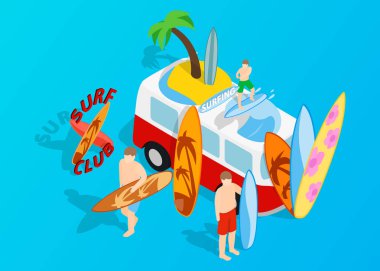 Sörf küçük resim, izometrik stili