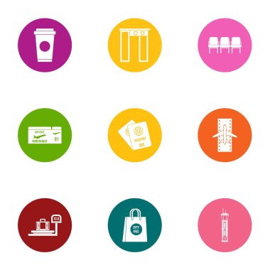 Ağır bir yük Icons set, düz stil