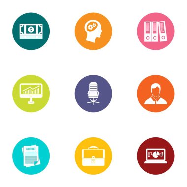 Ekleme Icons set, düz stil