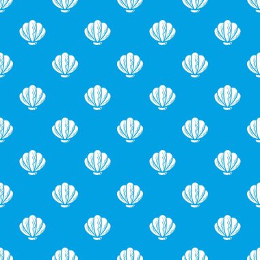 Güzel kabuk desen vektör kesintisiz mavi