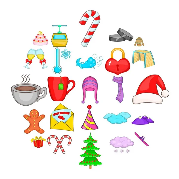 Christmas Icons set, karikatür tarzı
