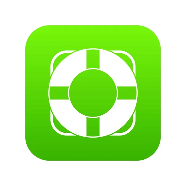 Rettungsleine Symbol digital grün — Stockvektor