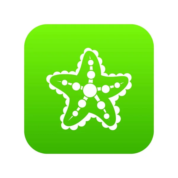 Sjöstjärna ikonen digital green — Stock vektor