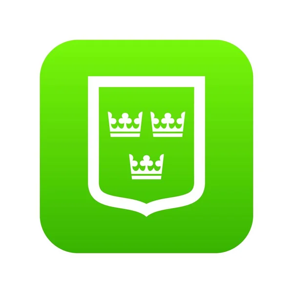 Stemma svedese icona digitale verde — Vettoriale Stock