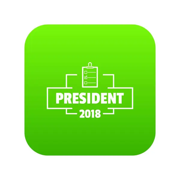 Голосувати значок президента зелений вектор — стоковий вектор