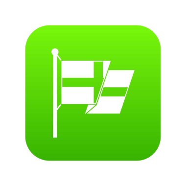 İsveç simgesi dijital yeşil bayrağı