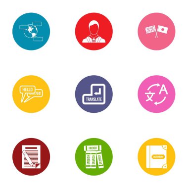 Dönüşüm Icons set, düz stil