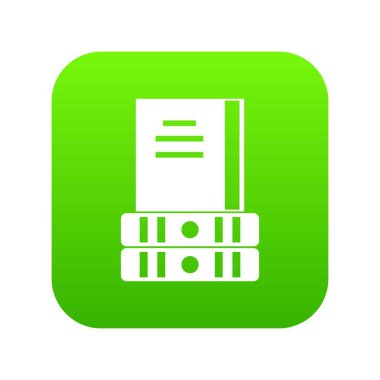 Üç kitap simgesi dijital yeşil