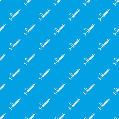 Klinik şırınga desen vektör kesintisiz mavi