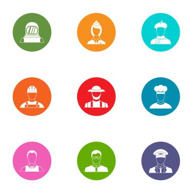 Kişiselleştirme Icons set, düz stil