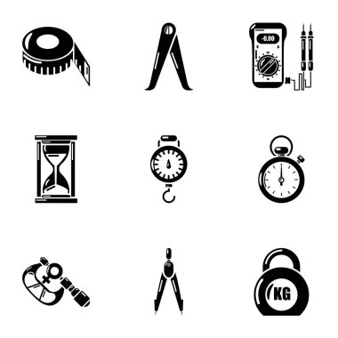 Yerçekimi Icons set, basit tarzı