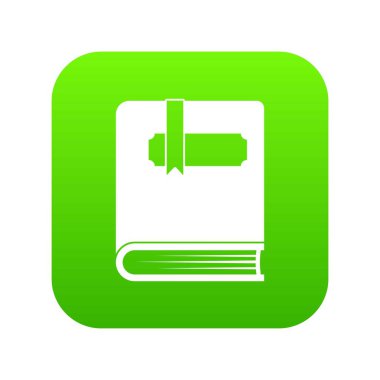 Yer işareti simgesi dijital yeşil ile kalın bir kitap