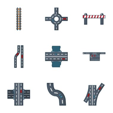 Yön Icons set, karikatür tarzı