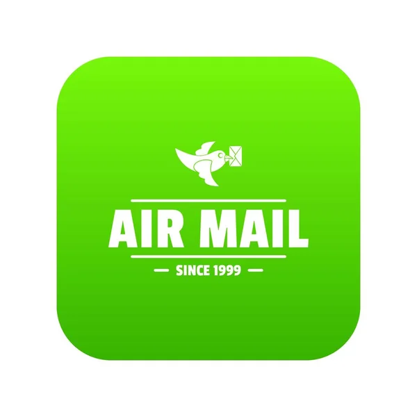 Express air mail icon vettore verde — Vettoriale Stock